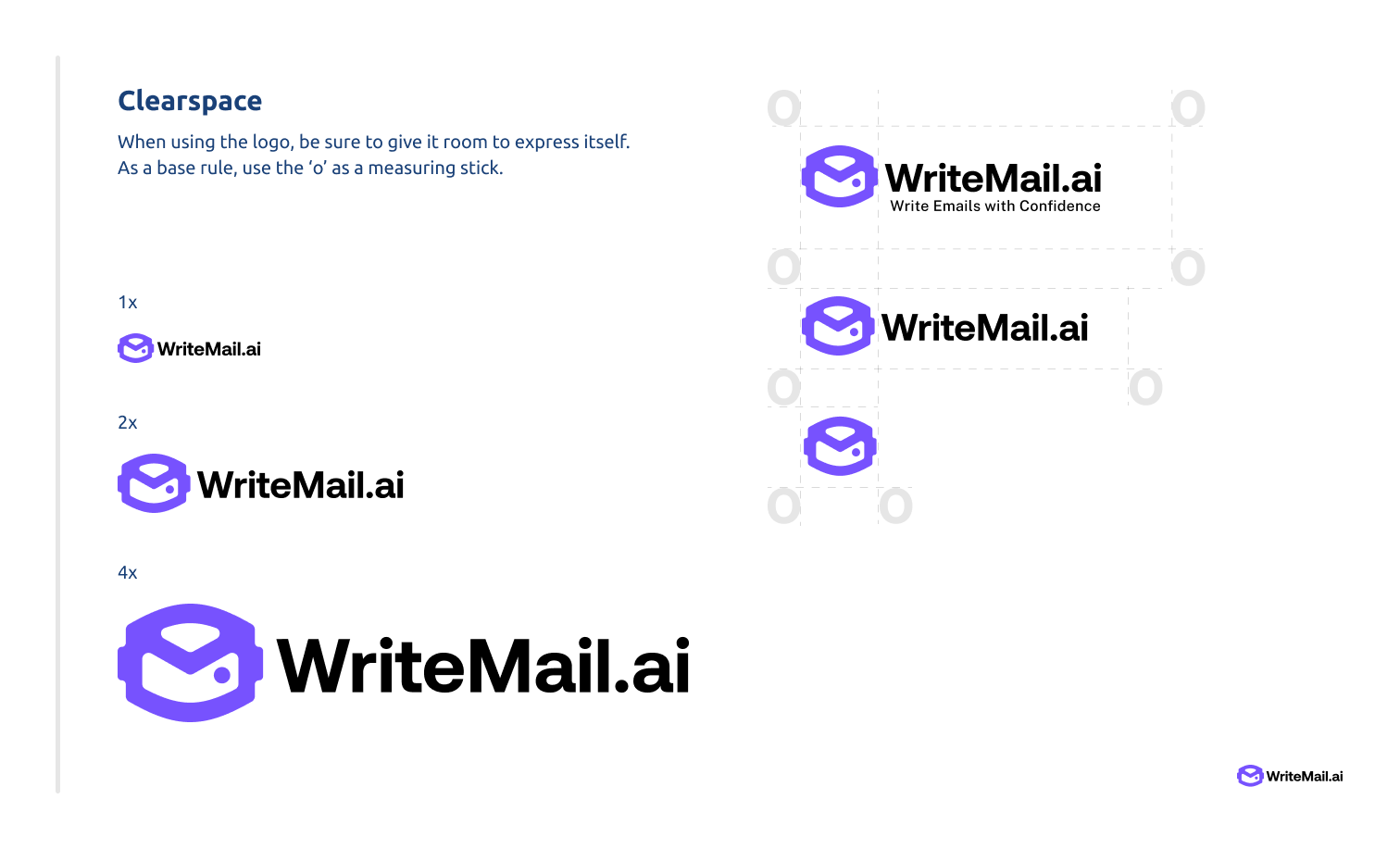 WriteMail style guide — clearspace