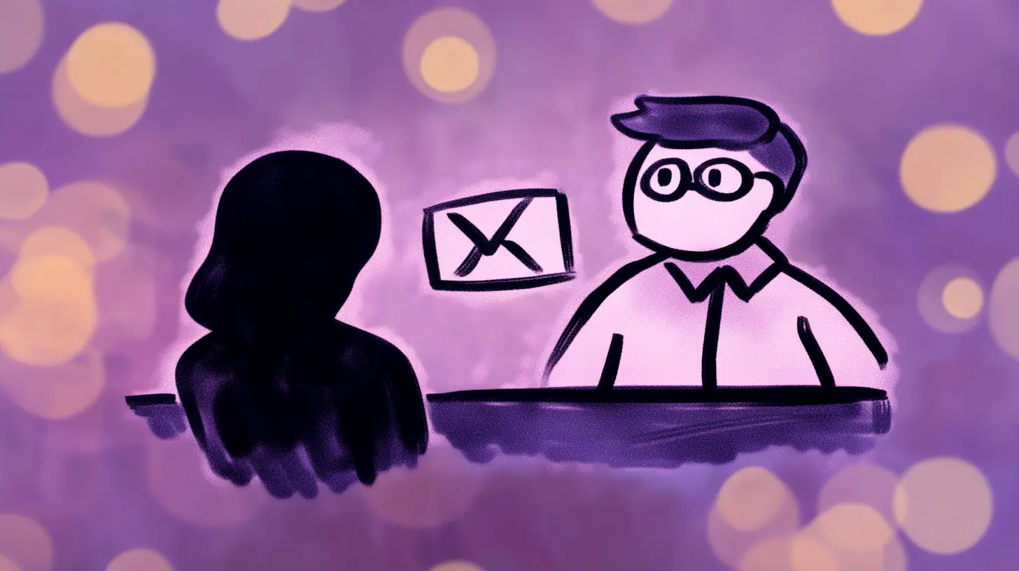 Corporate professional standing next to a large email icon, representing The Ultimate Guide to Professional Emails