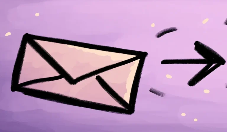 Envelope on a purple background