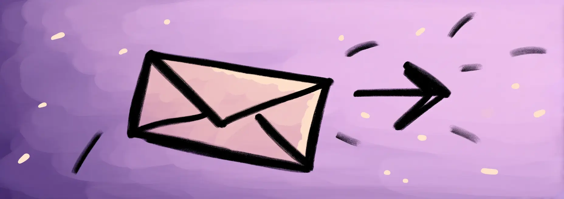 Envelope on a purple background