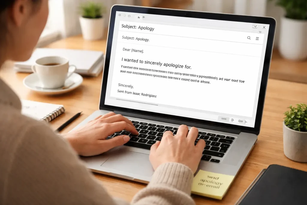 creating an apology email