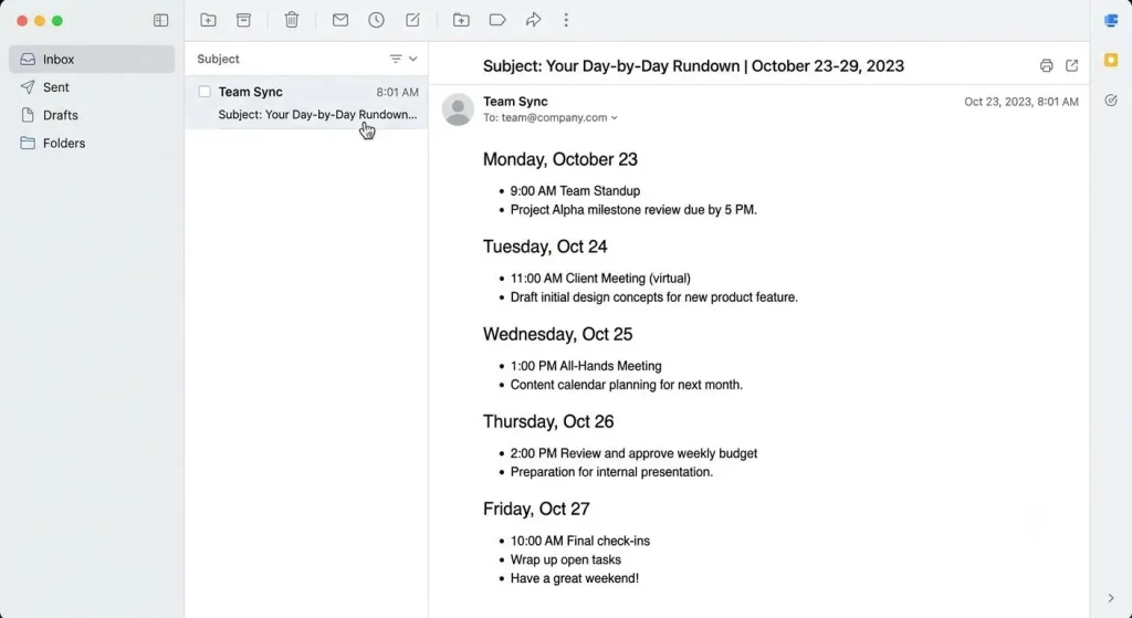 The day-by-day rundown The day-by-day rundown